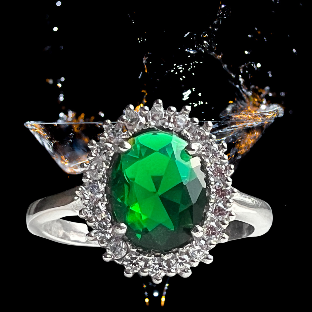 Smaragdgroene zirkonia ring