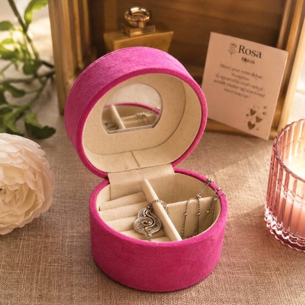 Rond reisetui – fuchsia velours