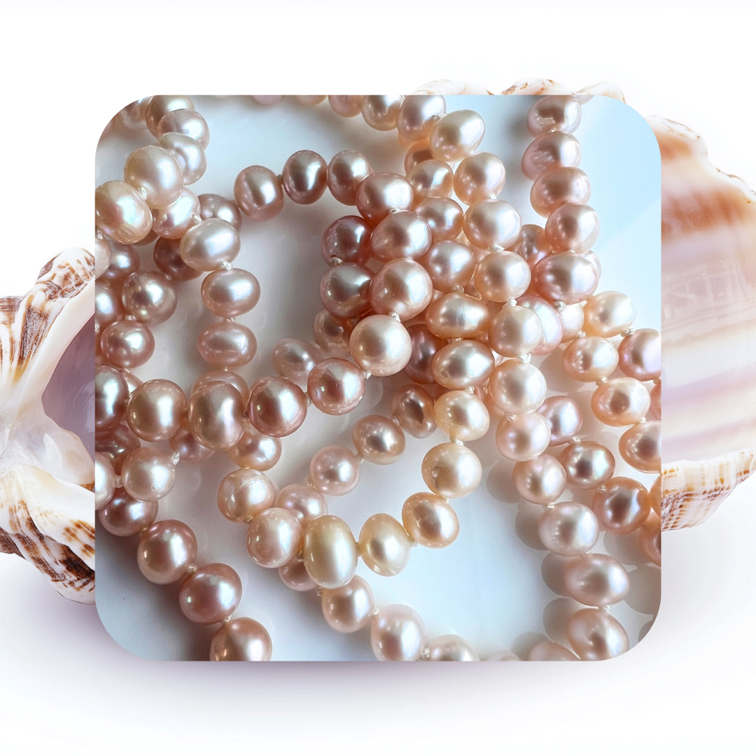 Lavendel parelcollier – drie strengen