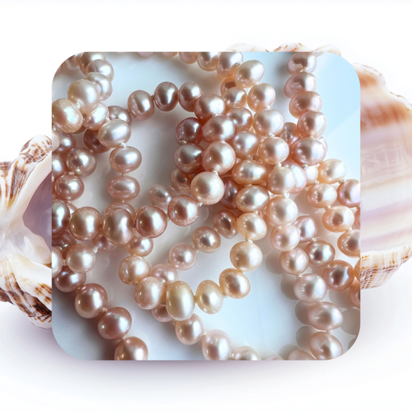 Lavendel parelcollier – drie strengen