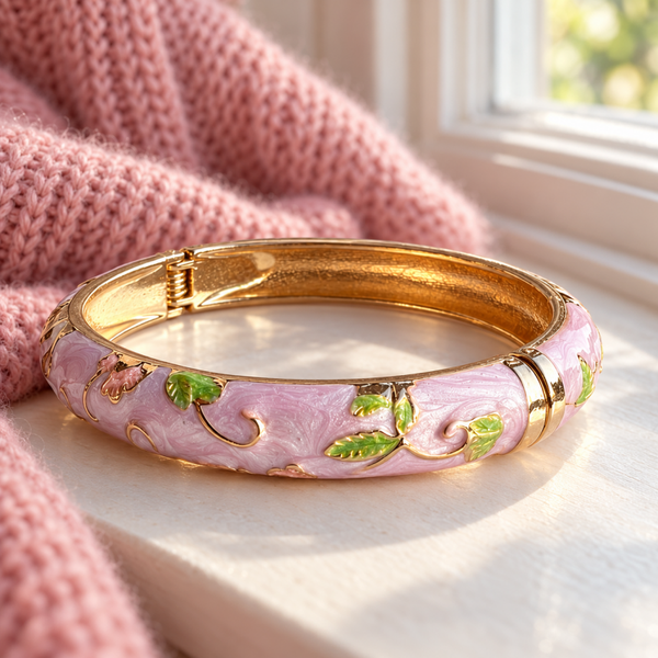 Lilaroze bloemenarmband