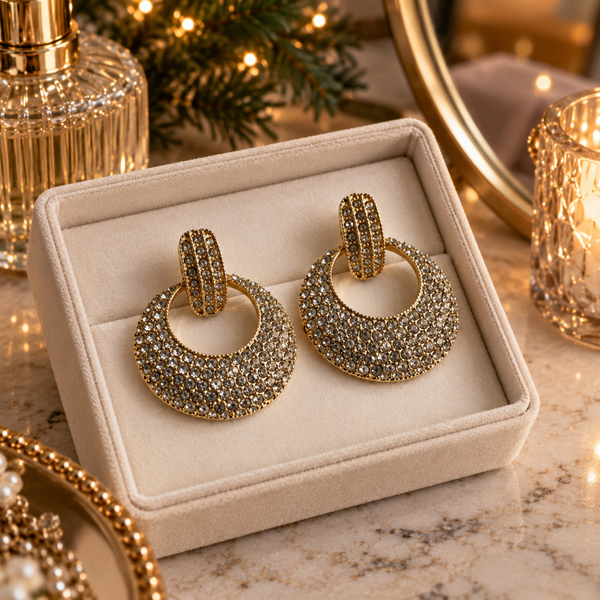 Brede hoops met strass