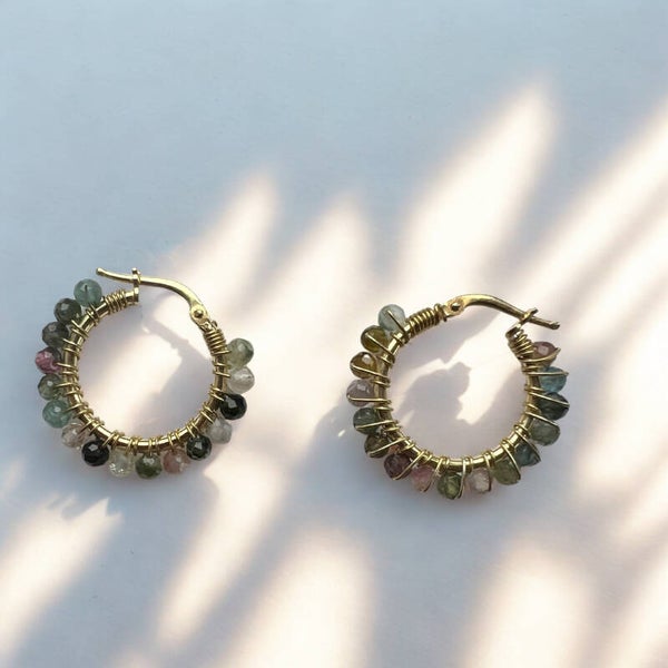 Toermalijn Creolen – Multi colour Elegance