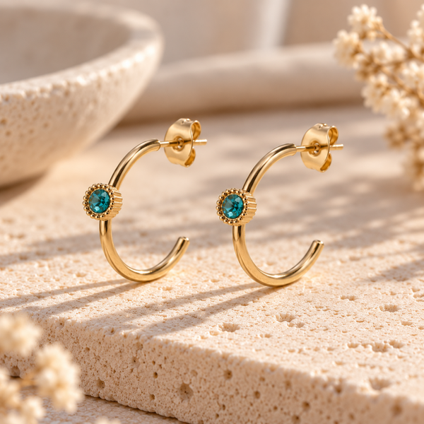 Turquoisekleurige hoops