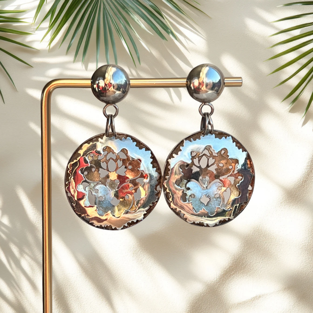 Flora — zilveren open bloemoorbellen