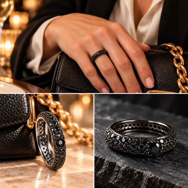 Ring met zwarte zirkonia