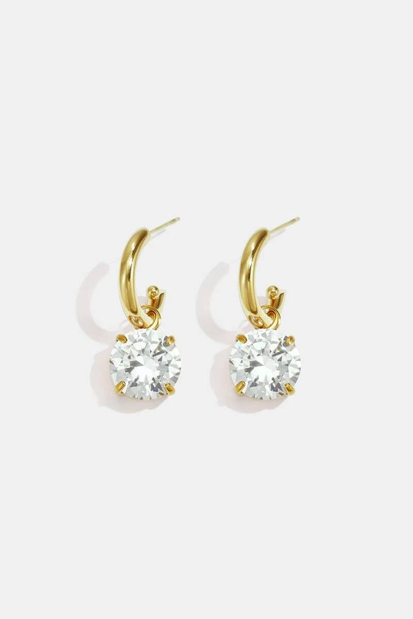 Gouden Strass Statement Drop Earrings – Stainless Steel