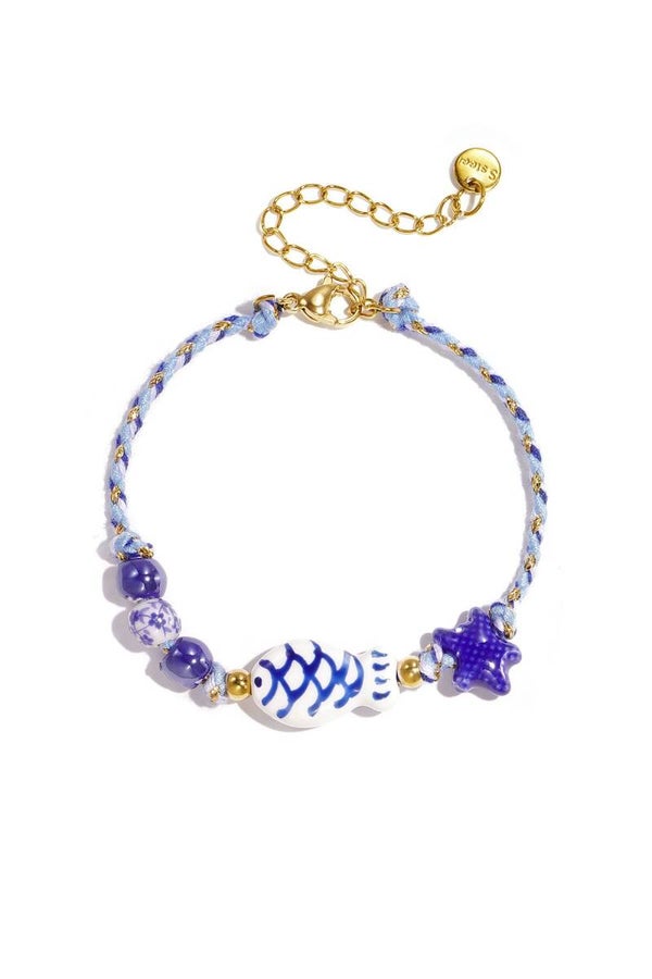 Capri Marine Armband - Blauw met Bedels - Stainless Steel