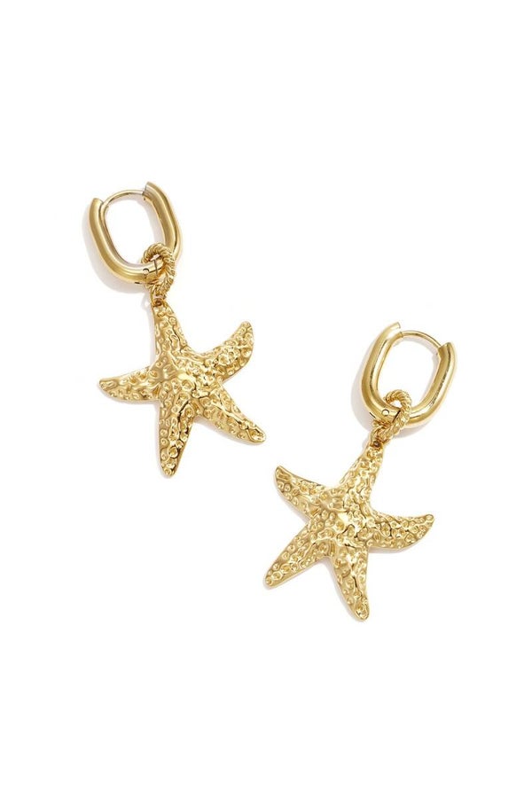Golden Starfish Hoops