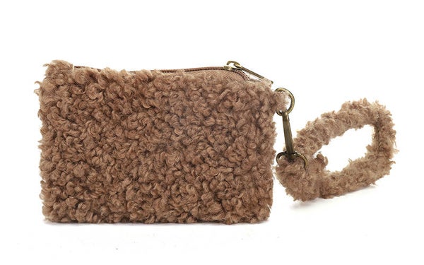Taupe Teddy Portemonneetje Fien