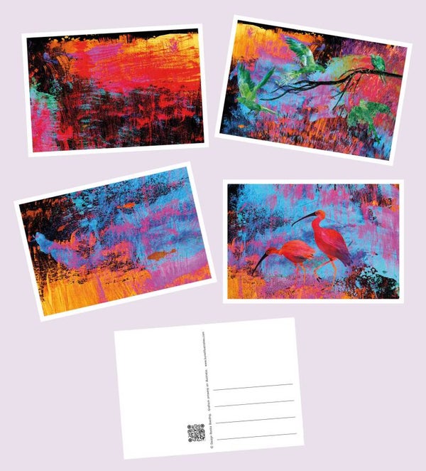 Set kleurrijke landschappen