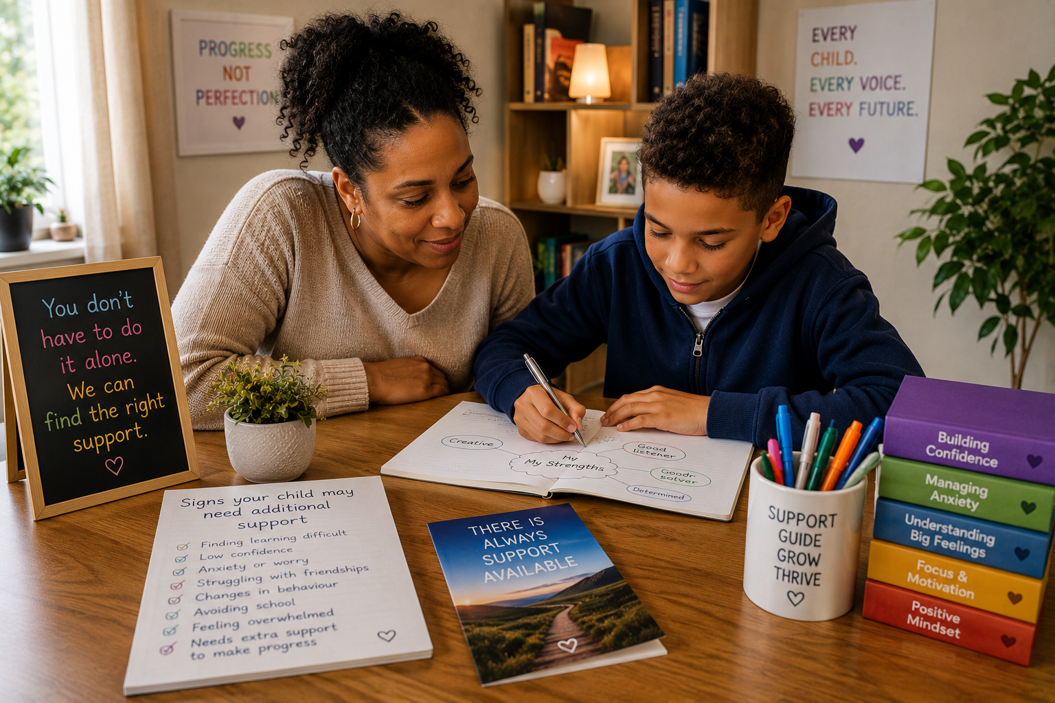 One-to-one educational support helping a young person re-engage with learning after attendance difficulties.