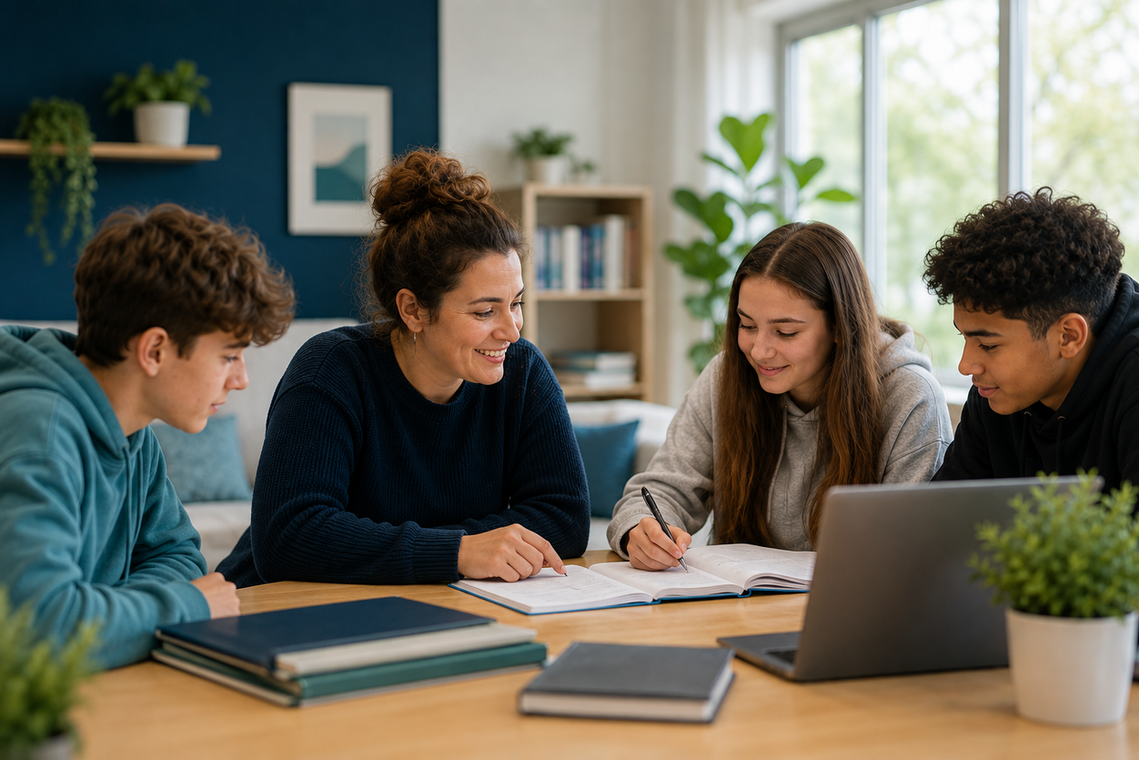 Tutor supporting young people through personalised alternative provision at Reconnect Learning
