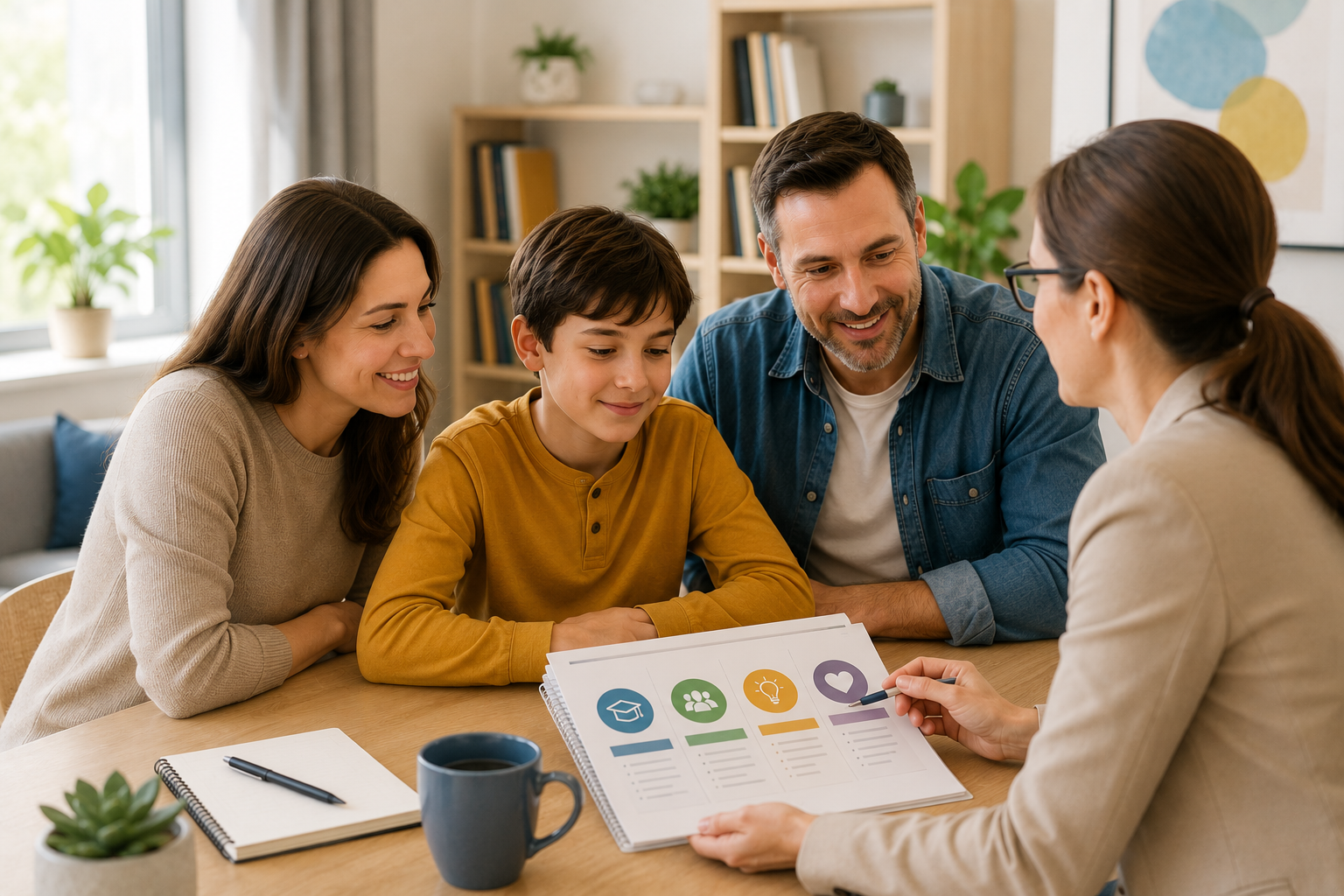 Parents exploring educational support options for their child.