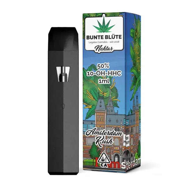 Bunte Blüte – 10-OH HHC Amsterdam Kush 50% 1ml Einweg Vape