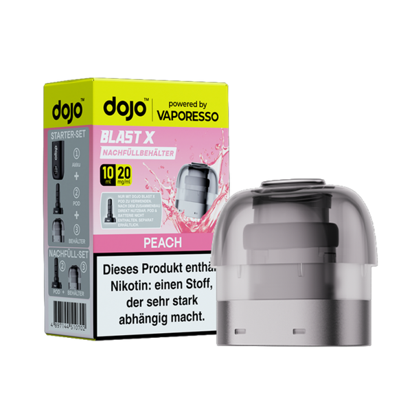 Dojo Blast X, Nachfüllbehälter, Peach 20mg 10ml