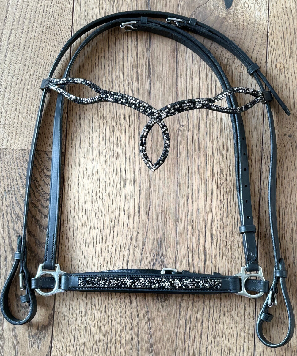 Töltsaga komplette Trense schwarz/silber