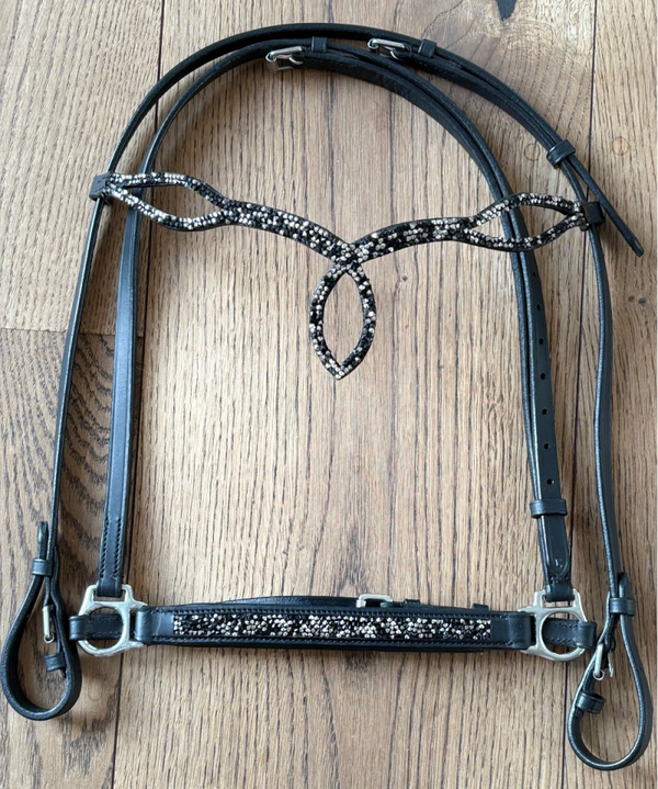 Töltsaga komplette Trense schwarz/silber