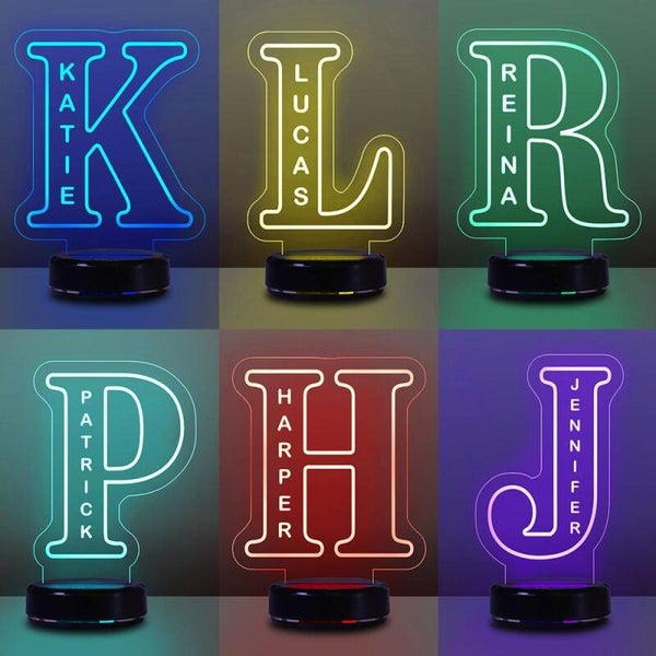 Veilleuses alphabet personnalisées