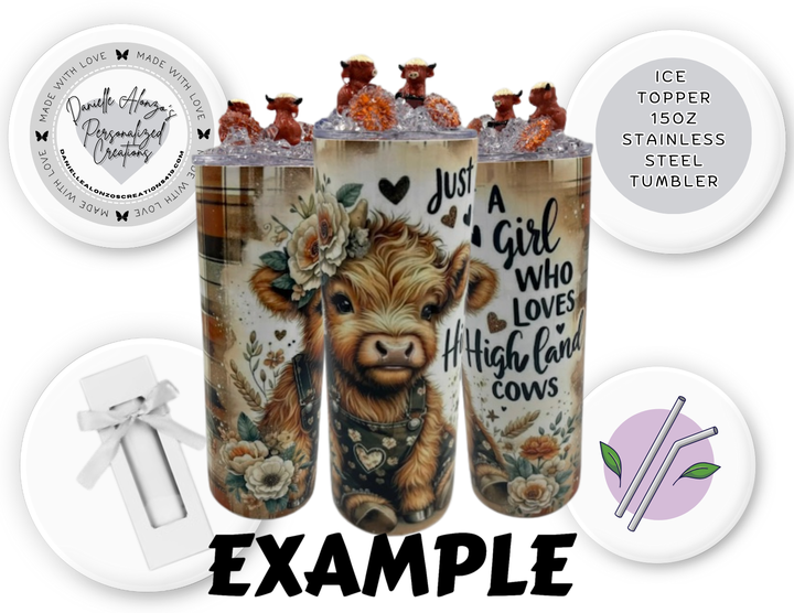 Highland Cow Ice Topper 20oz Tumblers