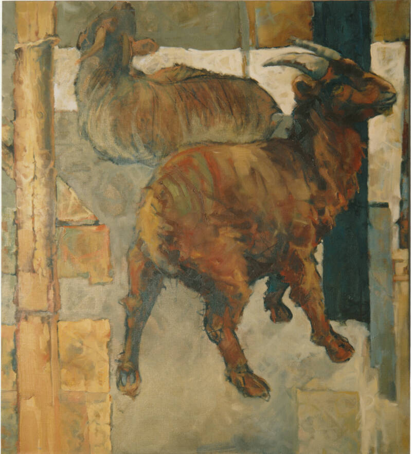 jos mulders olieverf schilderij oilpainting geiten