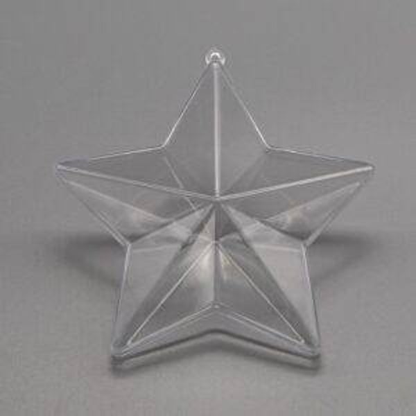 Kerst ster hoekig 2-delig transparant kunststof 114x45mm