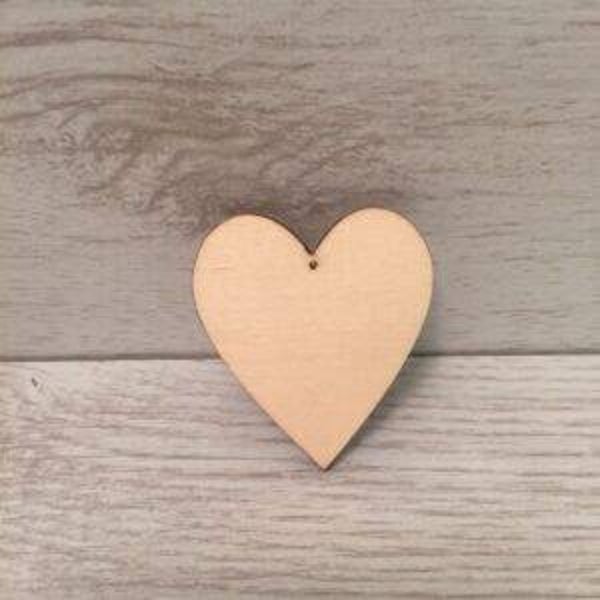 Hart met ophang gat hout 14x14x0,4cm