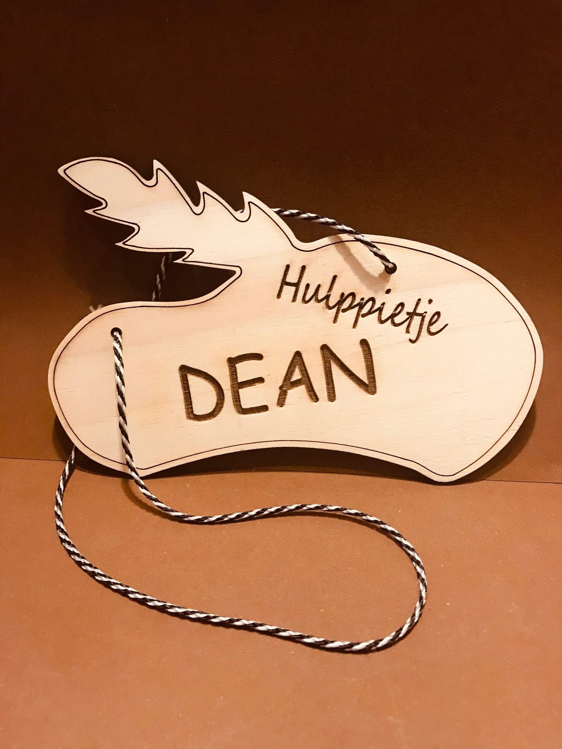 Ketting hulp piet muts gepersonaliseerd diverse maten hout