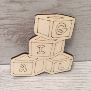 Blokken GIRL 15x13x0,4cm hout