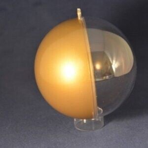 Bol 2-delig half transparant/half goud kunststof met ophang gat diverse maten