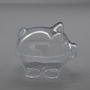 Spaarvarken met spaargleuf 2-delig 128x65mm transparant kunststof