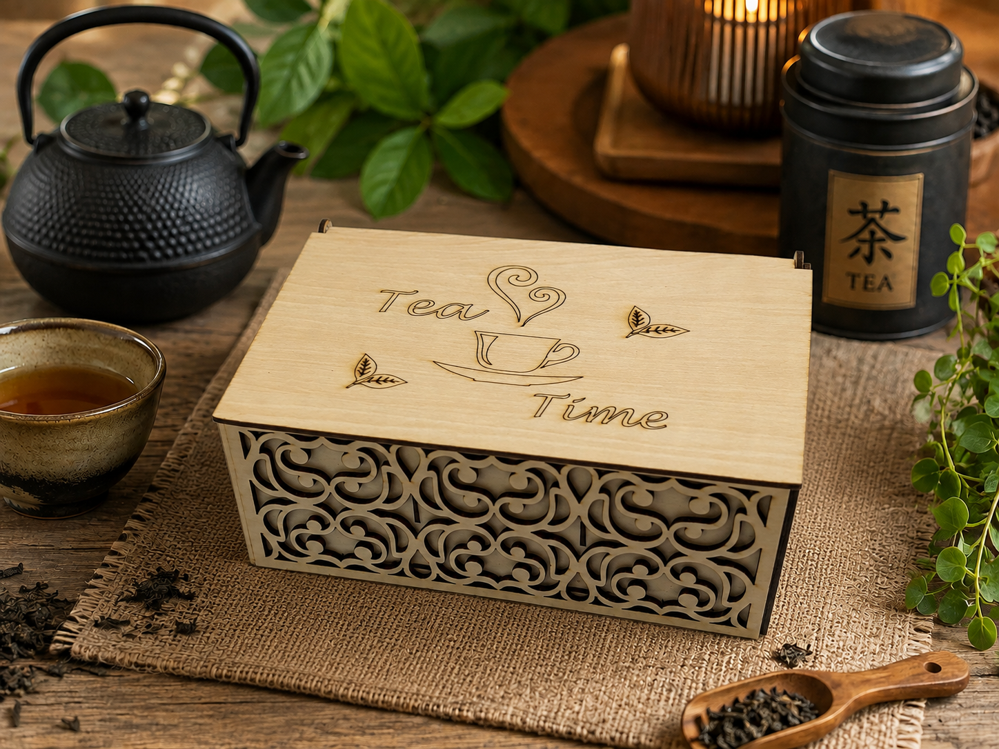 Teebeutel-Aufbewahrungsbox – „Tee Time“