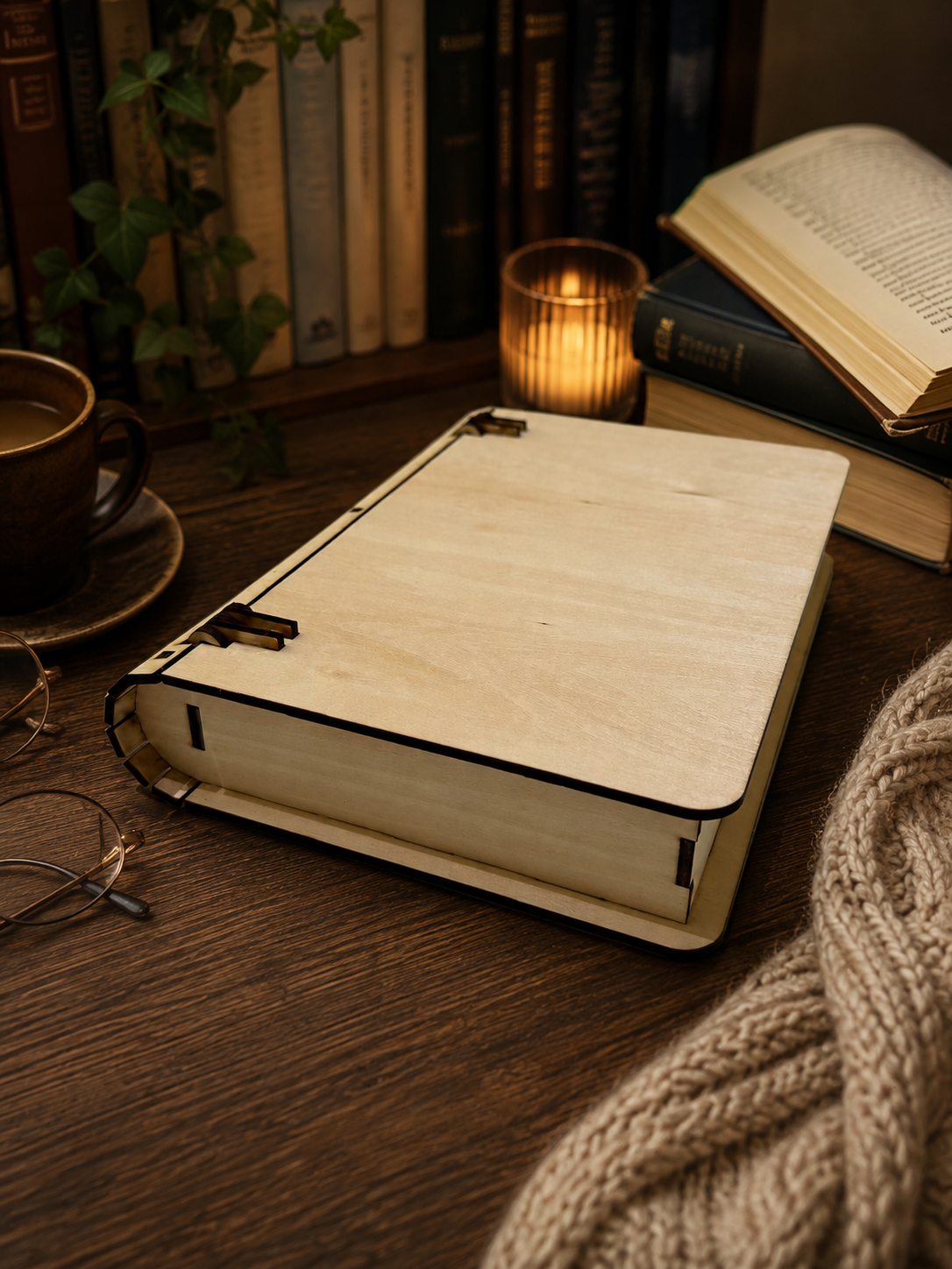 Aufbewahrungsbox in Buchform - optional mit Gravur