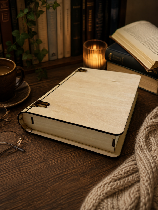 Aufbewahrungsbox in Buchform - optional mit Gravur