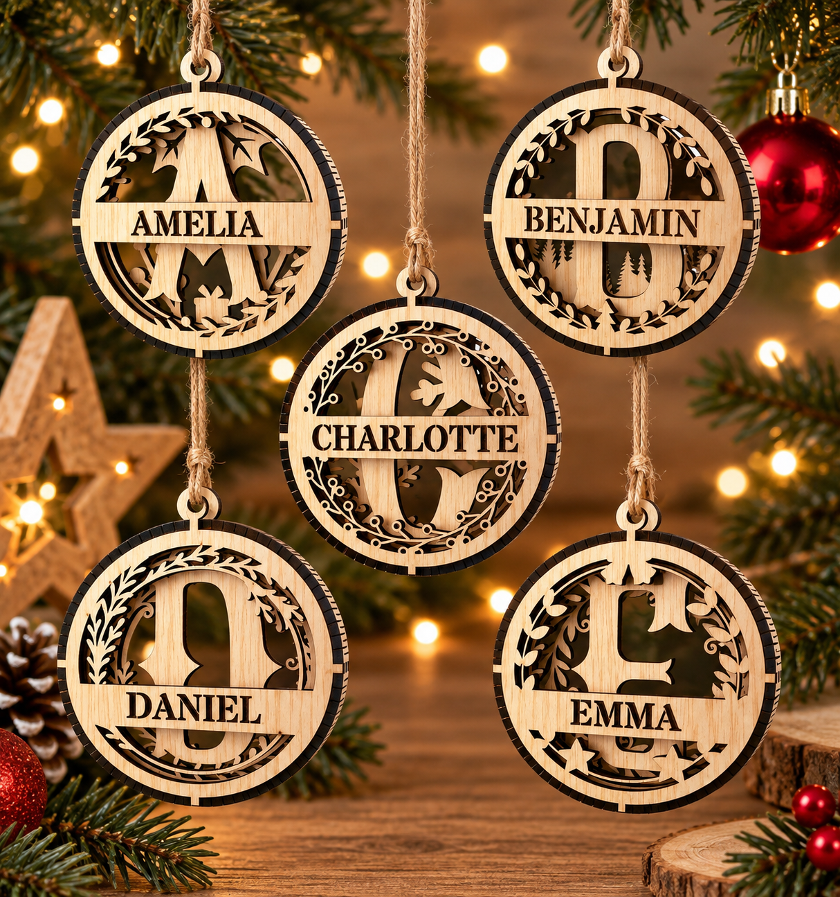 Weihnachtsornament mit persönlichen Namen