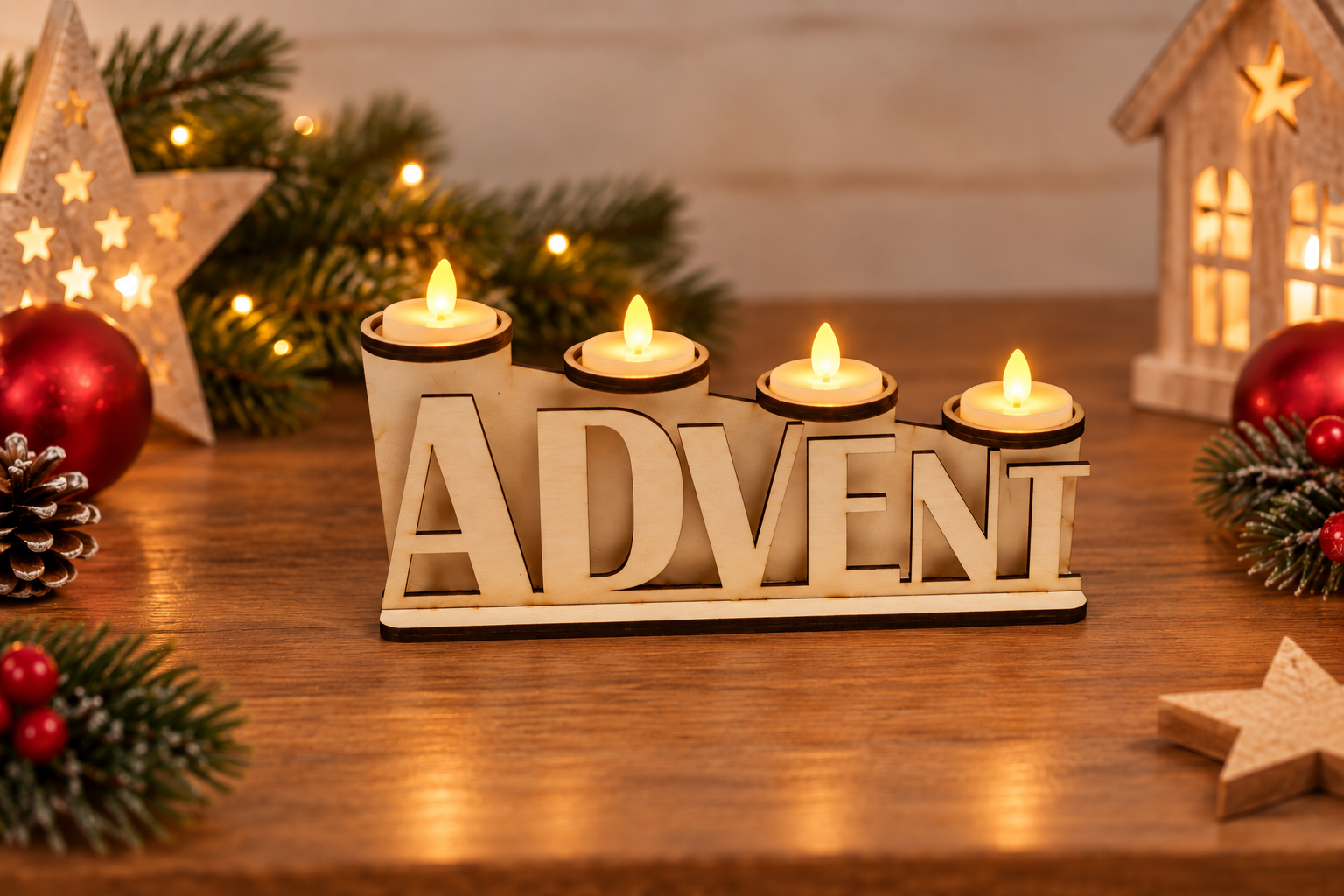 Adventskranz für LED-Teelichter