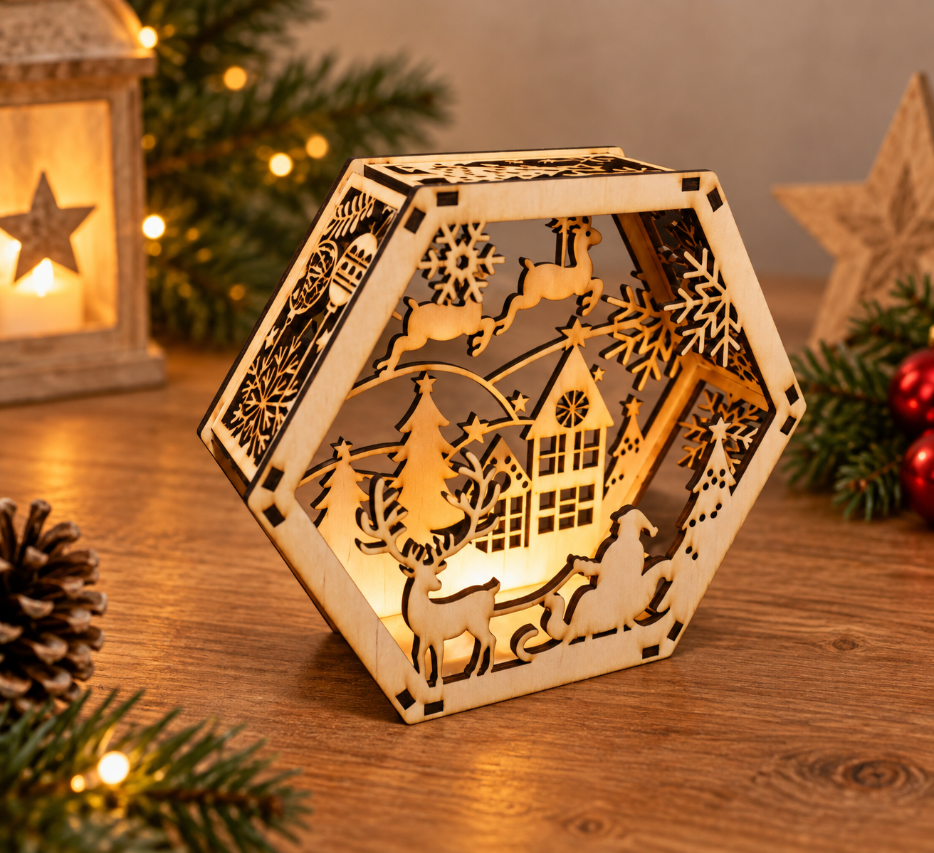 Hexagon Weihnachtsdeko