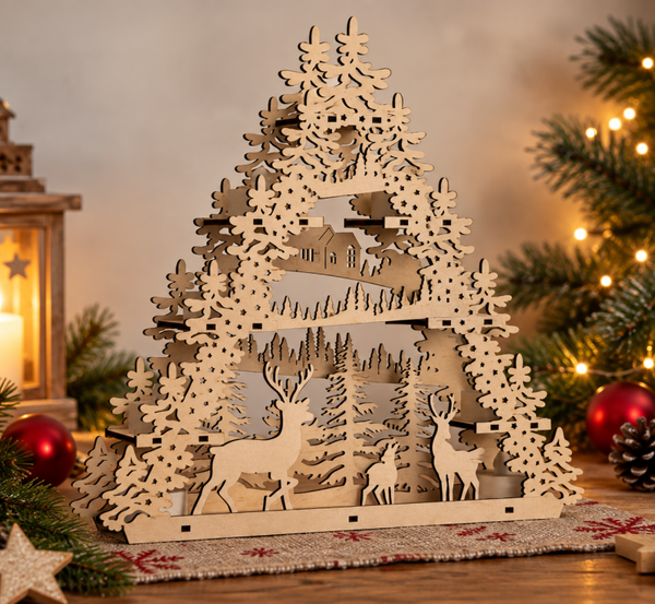 Weihnachtspyramide für LED-Teelichter
