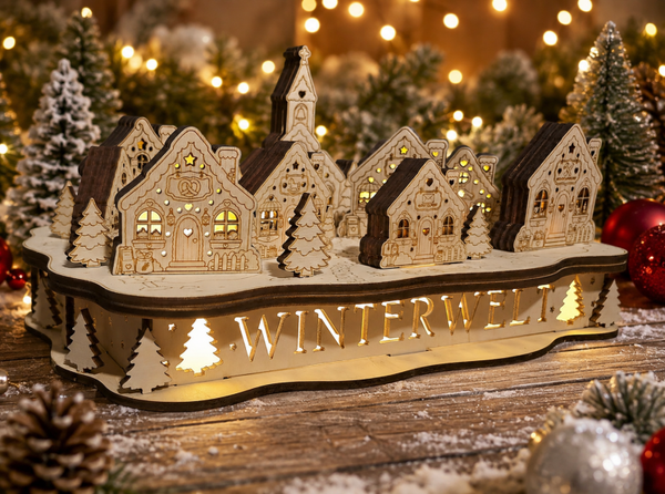 Deko "Winterwelt" - optional mit Lichterketter