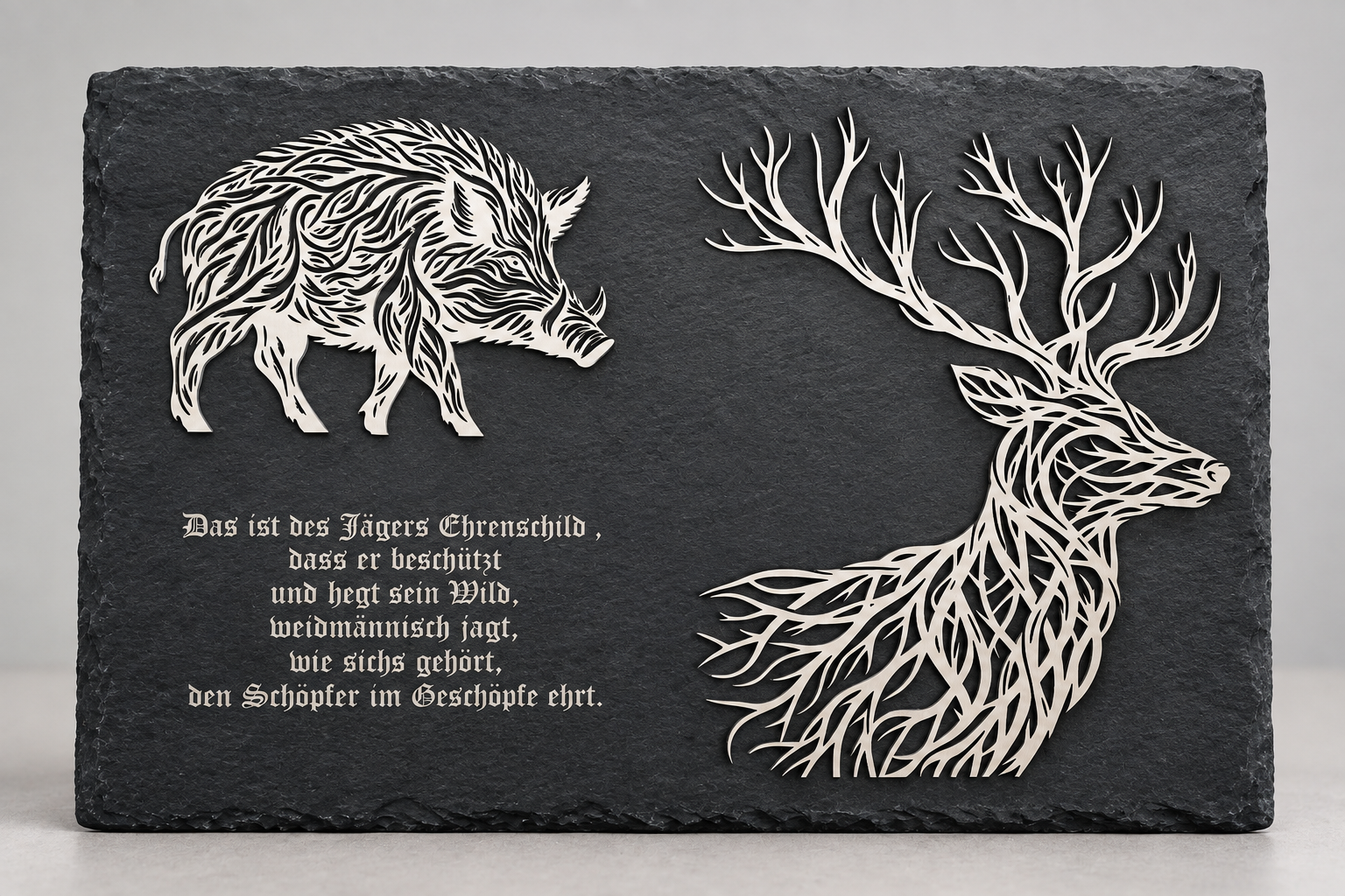 Geschenktafel "Jagd" mit persönlicher Gravur