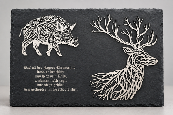 Geschenktafel "Jagd" mit persönlicher Gravur
