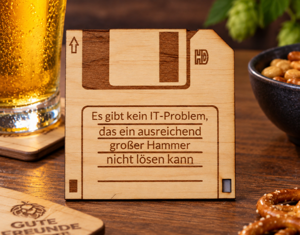 Untersetzer "Diskette" mit persönlicher Gravur