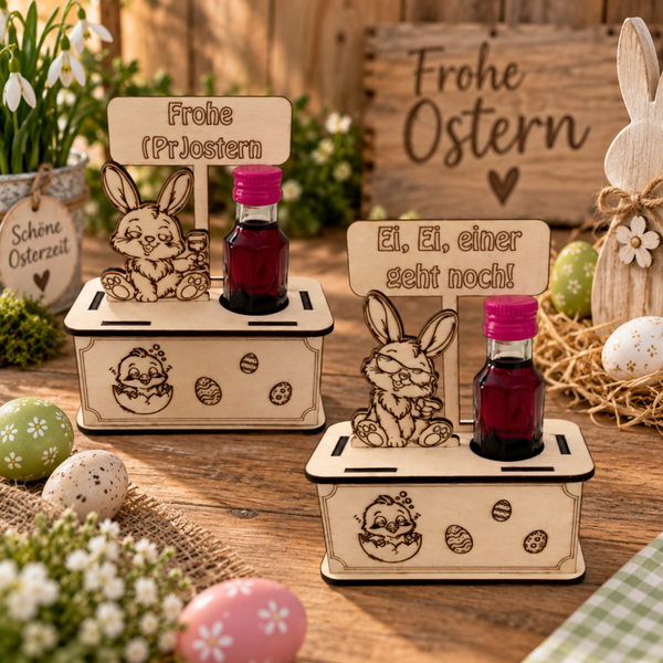 Ostern Halterung für Mini-Likörflaschen (auch als 2-Set)