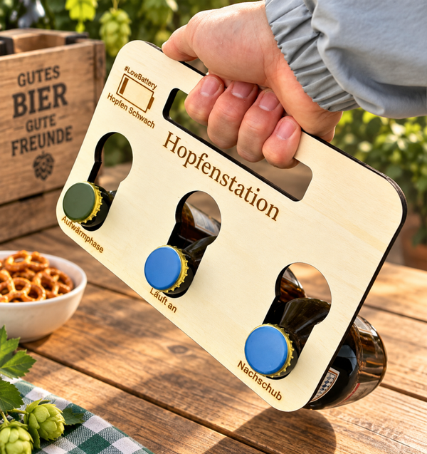 Bierhalter für 3 Flaschen inkl. Gravur