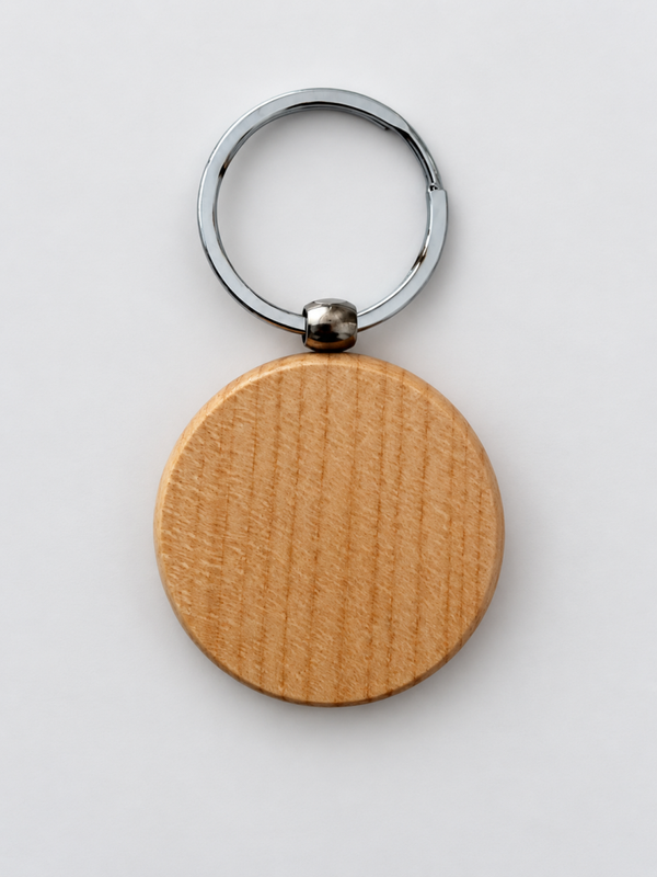 Schlüsselanhänger Holz rund