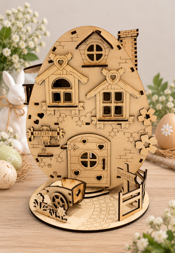 Haus als Eierhalter - für 4 Eier
