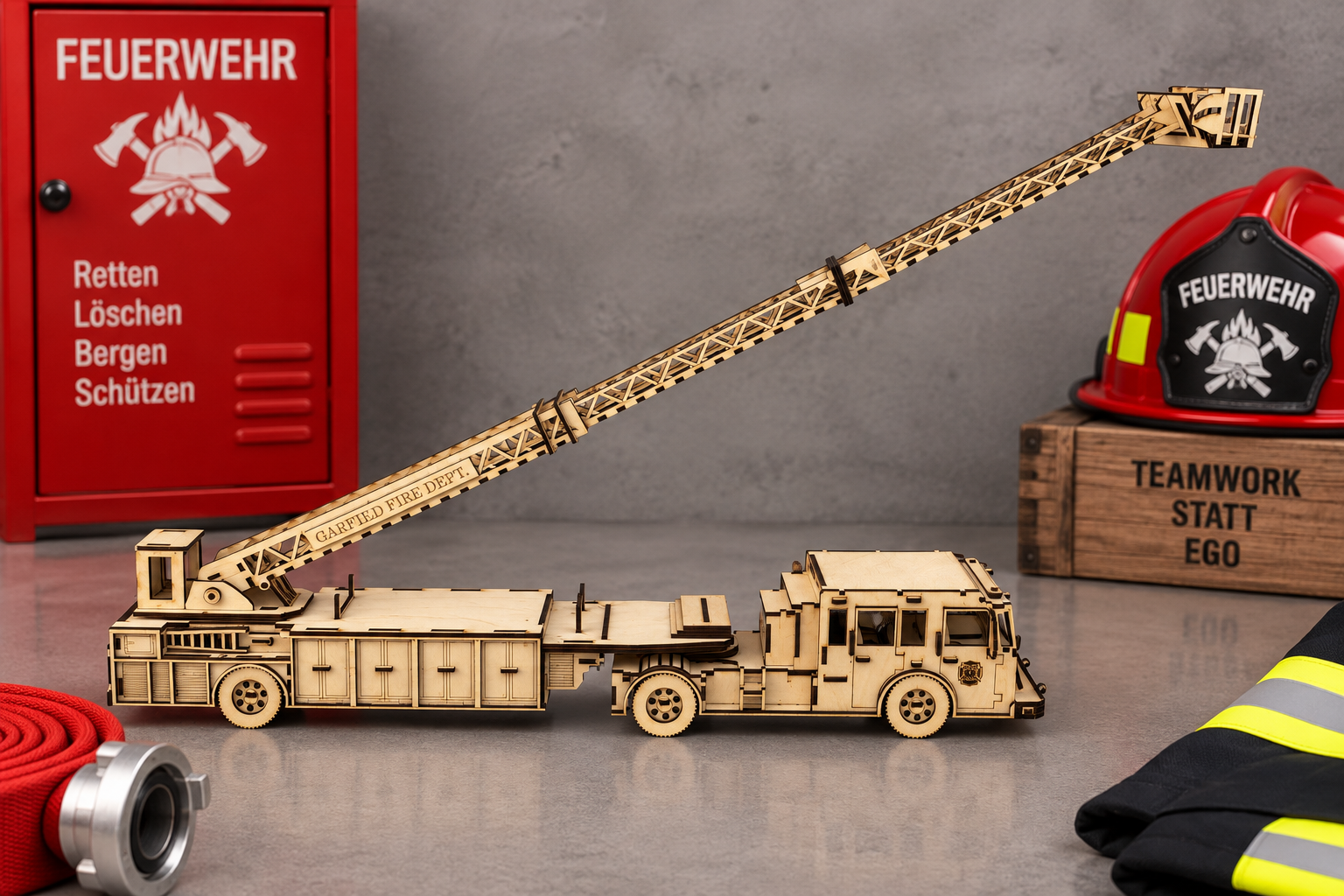 US - Holzdrehleiter ca. 58cm lang (optional personalisierbar)