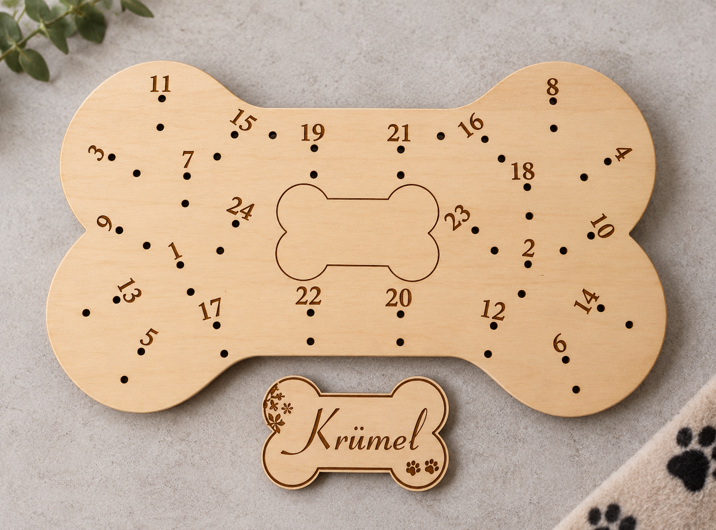 Adventskalender für Hunde mit Gravur