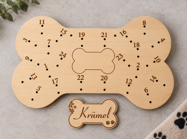 Adventskalender für Hunde mit Gravur