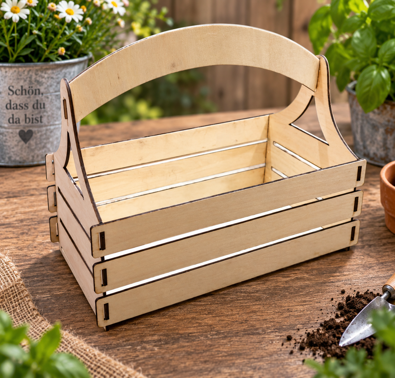 Gartenkörbchen (optional mit Gravur)